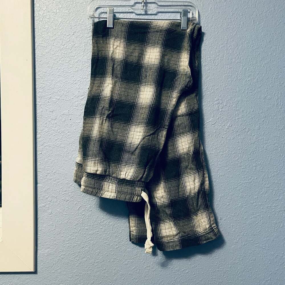 Aeropostale Plaid Flannel Lounge Sleep Pants Black Gray White XS